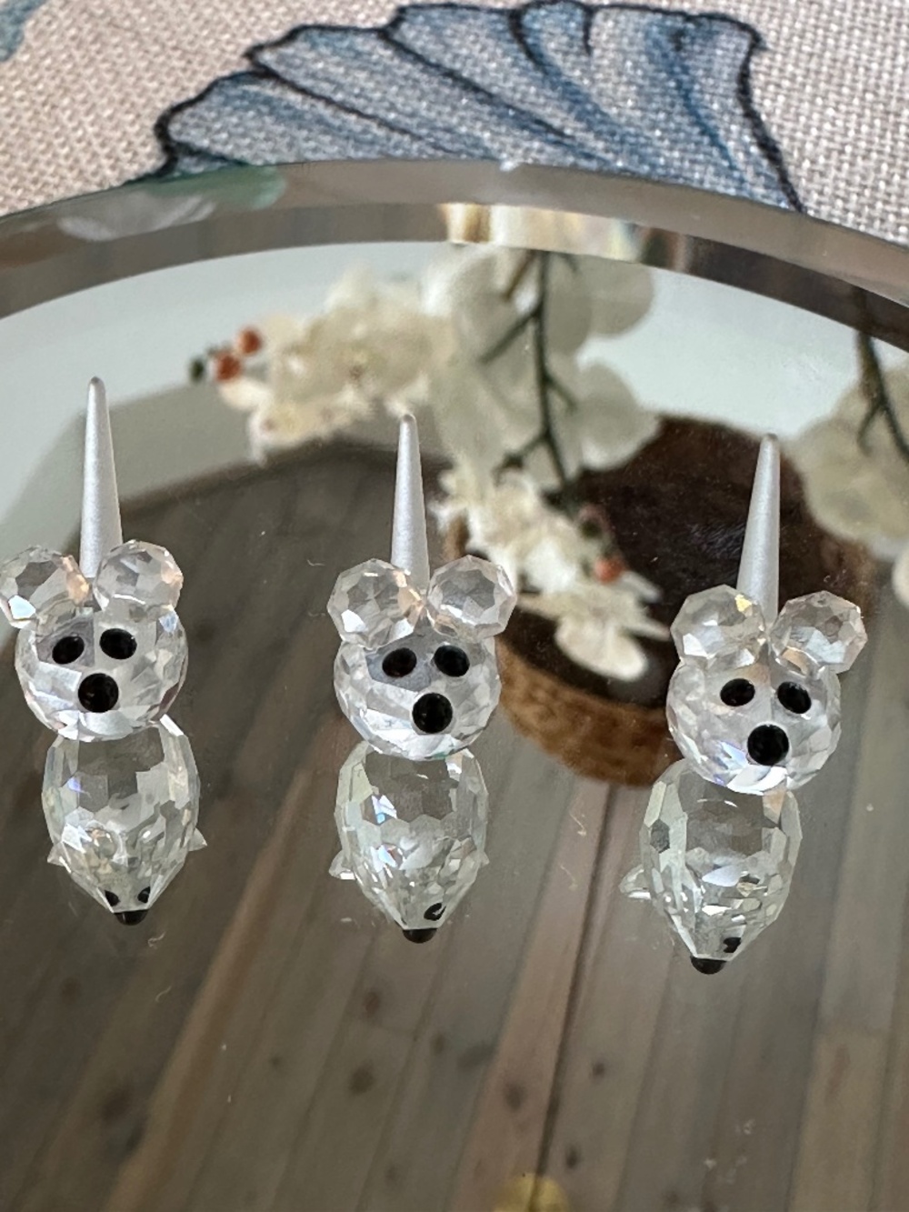 Swarovski set of 3 mice with box